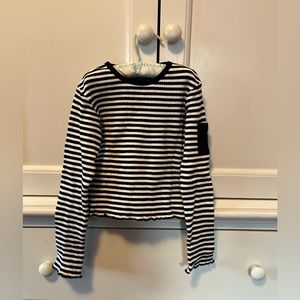 Ralph Lauren girls size 5 pullover lightweight navy & white sweater